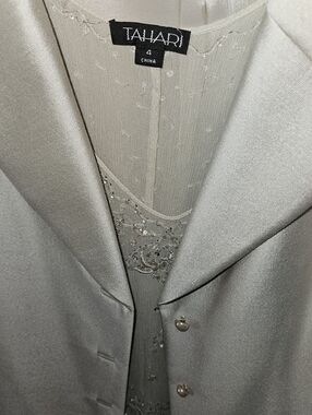 Tahari 2 piece Long Coat/Sequin Dress Size 4